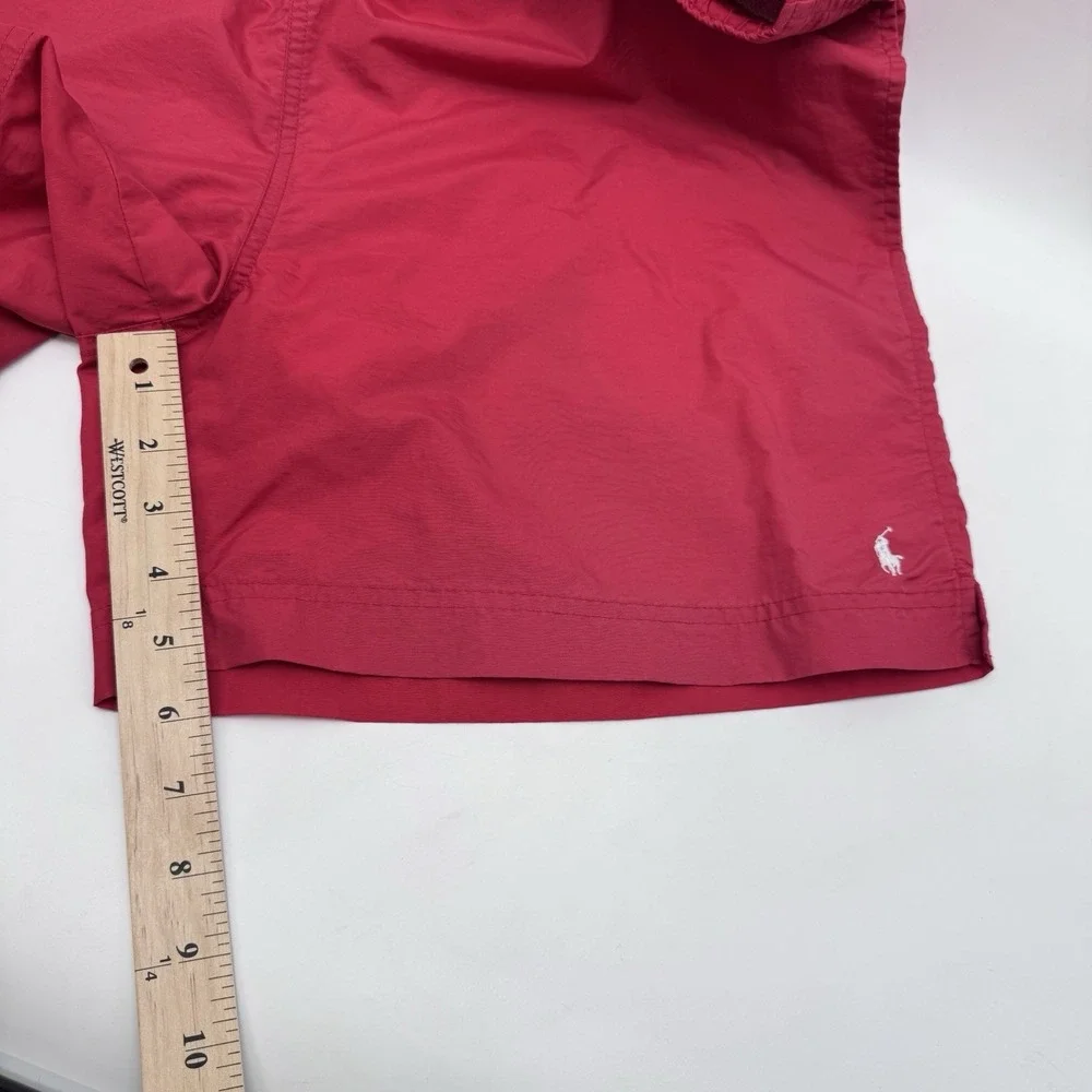 Vintage Polo Sport Ralph Lauren Swim Trunks Shorts Mens L Red Nylon Lined 90s